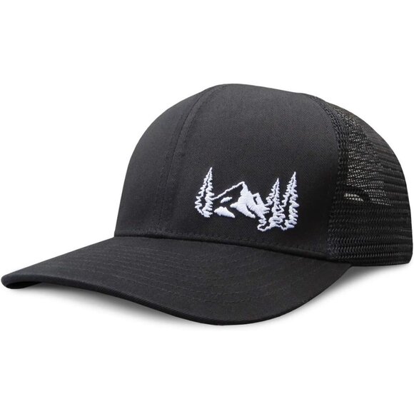 Mountain Black Mesh Grace Folly Trucker Hat for Men or Women- Many Cool Designs - Picture 1 of 7